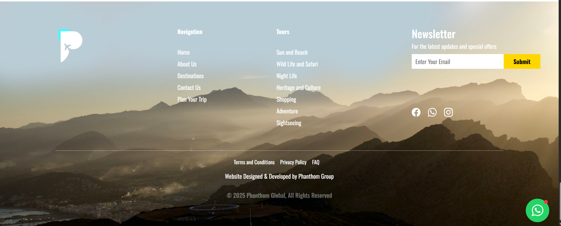 Cinematic Footer & Engagement Hub